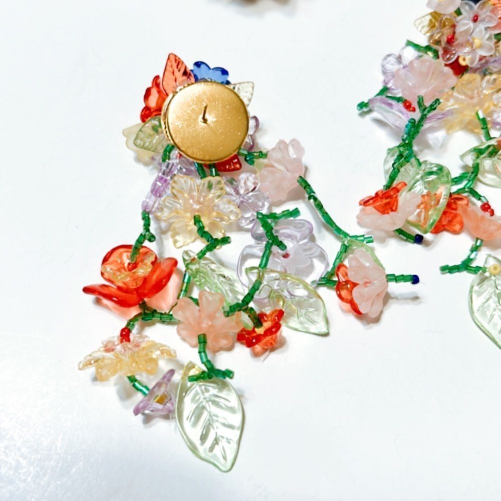 Flower drop earrings M115 - Picture 5 of 7